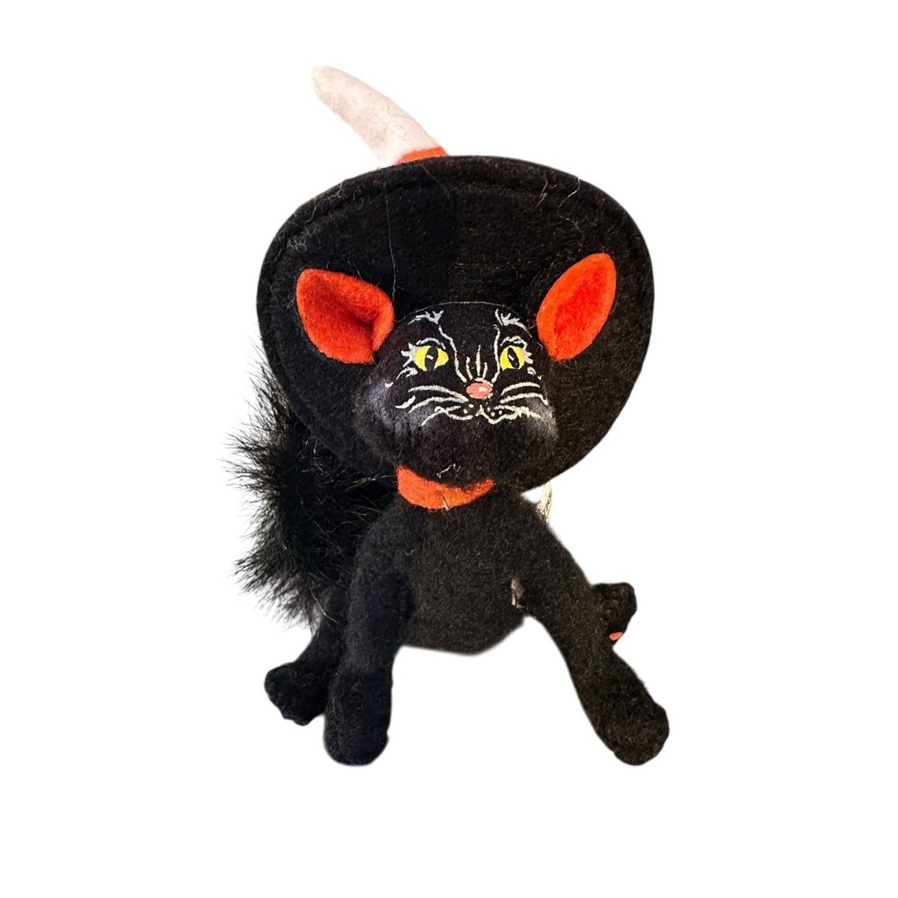 Annalee Doll Halloween 5" Candy Corn Witch Black Cat 2009